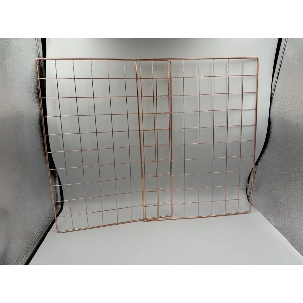 Lot Of 2 Rose Gold Wire Grid Panel 12 X 16.25 Inches!